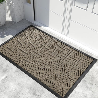 Yimobra Doormat Outdoor Entrance 29.5x17, All-Weather Waterproof Outdoor Mats for Front Door, Non Slip Welcome Door Mat for Patio Proch Outside Entryway Indoor, Black