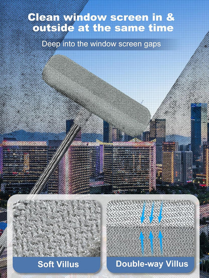 IMHO Cleaning Brush for Window Screen, Screen Cleaner Tool, 2 in 1 Mesh Screen Cleaning Brush, Small Brush for Patio, Door, Porch Screens, White &Grey Brush Cleaners for Screen