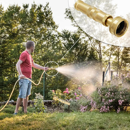 Triumpeek Solid Brass Hose Nozzle, 2 Pack 4" Heavy Duty Brass Garden Hose Nozzle with 10 Rubber Washers