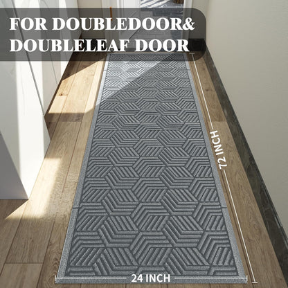 Yimobra Front Door Mat, All-Season Waterproof Outdoor Mat for Entrance with Drainage Holes, Heavy Duty Non-Slip Doormat for Garage Patio Entryway Indoor, 29.5x17, Red