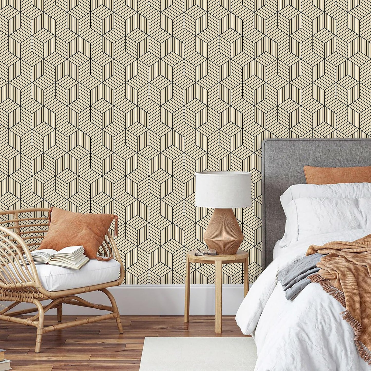 MelunMer Geometric Peel and Stick Wallpaper Gold 118In L 17.7In W Self Adhesive Removable Wallpaper for Bedroom/Bathroom Waterproof Modern Contact Paper for Cabinets Gold Contact Paper Shelf Liner