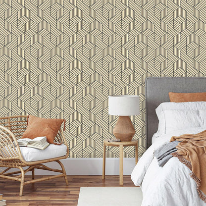 MelunMer Geometric Peel and Stick Wallpaper Gold 118In L 17.7In W Self Adhesive Removable Wallpaper for Bedroom/Bathroom Waterproof Modern Contact Paper for Cabinets Gold Contact Paper Shelf Liner