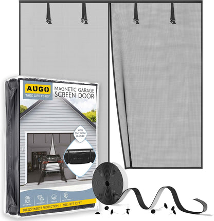 AUGO Magnetic Screen Door - Self Sealing, Heavy Duty, Hands Free Mesh Partition Keeps Bugs Out - Pet and Kid Friendly - Patent Pending Keep Open Feature - 38 Inch x 83 Inch