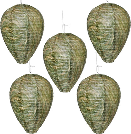 Wasp Nest Decoy - 5 Pack - Hanging Wasp - Safe Fake Trap