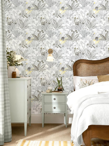 Wudnaye Boho Peel and Stick Wallpaper Catus Wallpaper 17.7" x 118.1"Vintage Floral Wallpapers Peel and Stick Botanical Removable Wall Paper Boho Self Adhesive Contact Paper for Bathroom Cabinets
