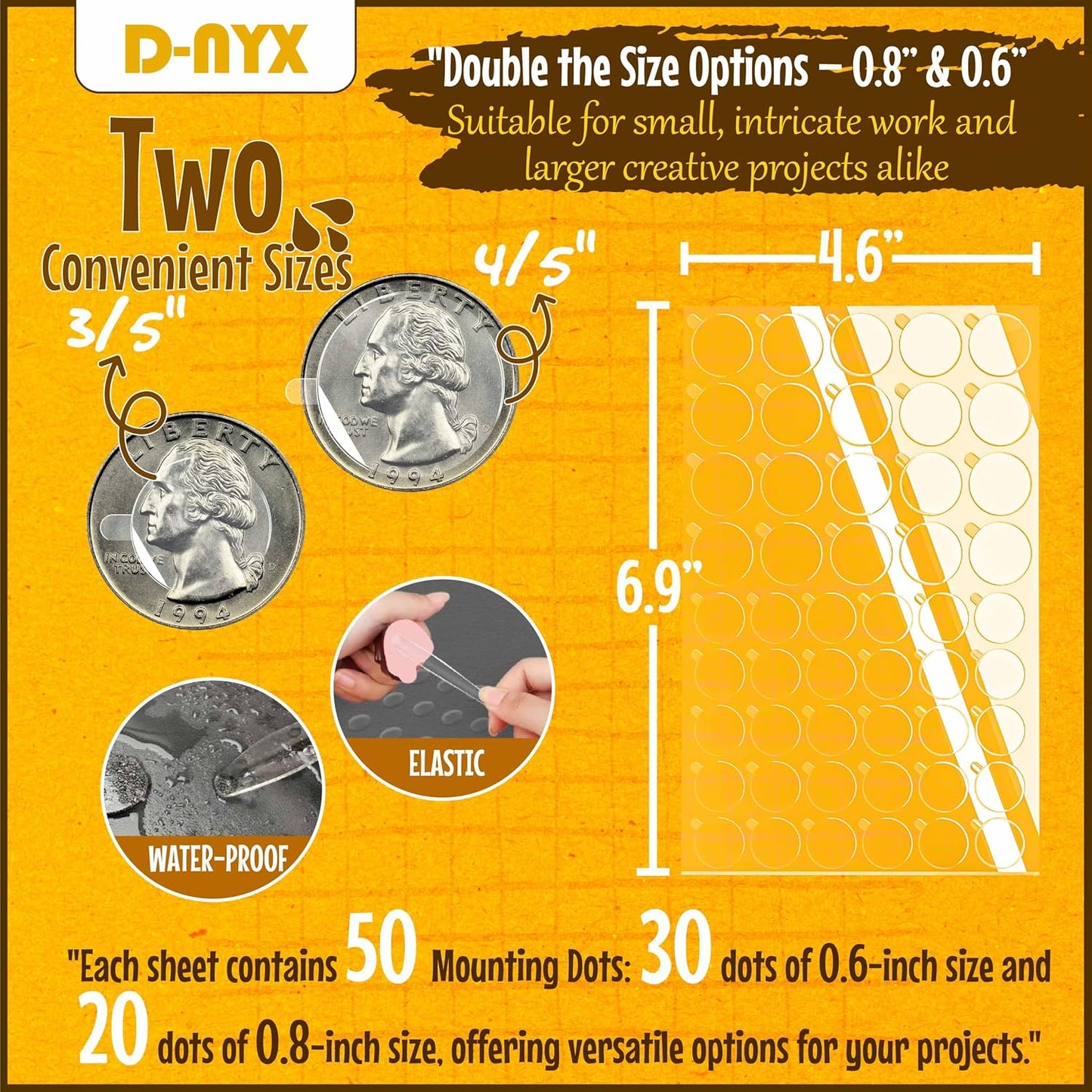D-NYX Heavy Duty Double Sided Tape - Extra Large Nano Double Sided Adhesive Tape 1.18 inch Wide Removable Wall Tape Sticky Poster Tape Decor Scrapbook Supplies Scrapbookig Strips 9.85ft