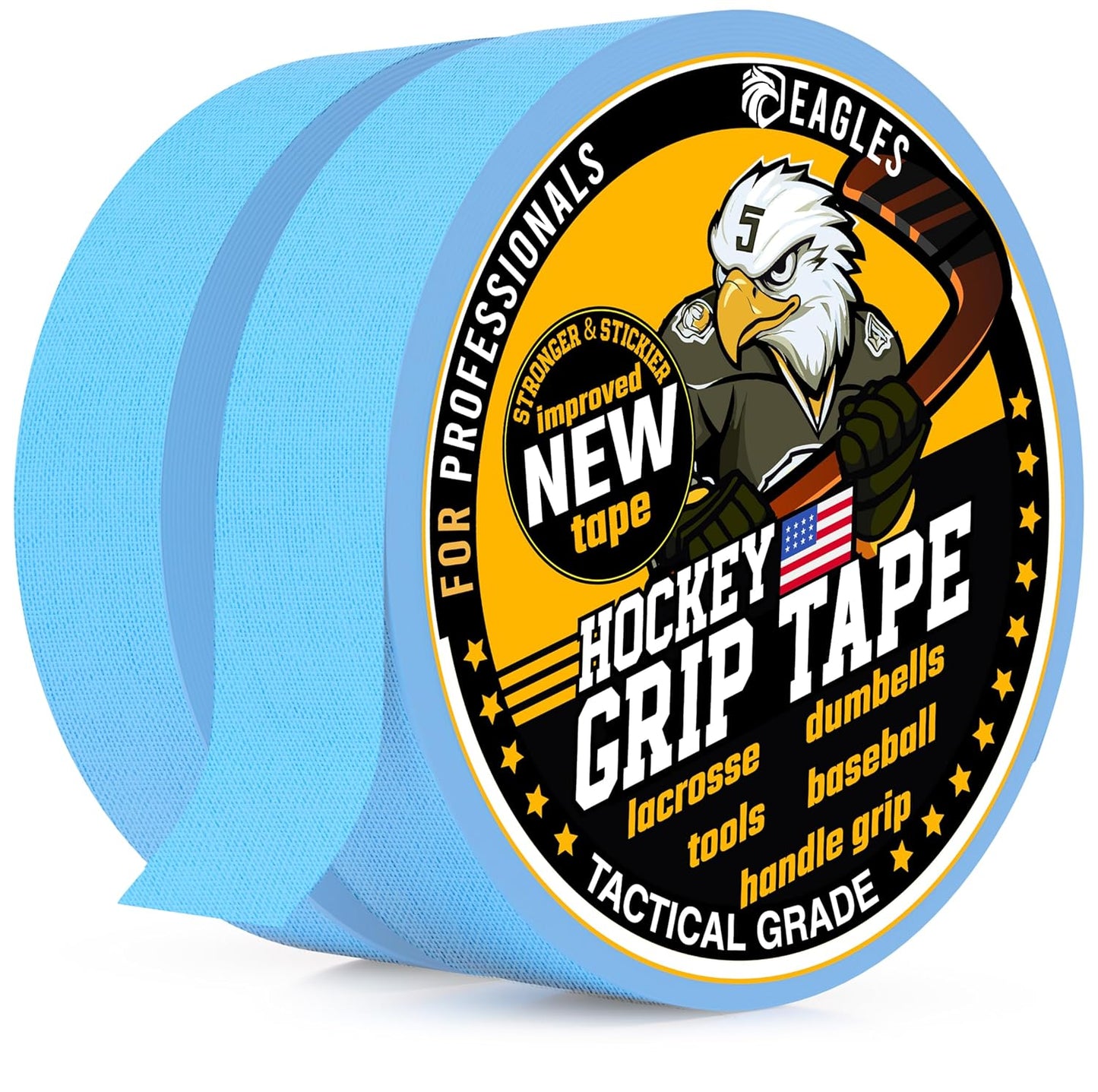 EAGLES Hockey Tape Multipurpose Cloth Tape Roll for Lacrosse Baseball & Softball Bats, Rackets, Pullup Bars, Gardening Tools, Sports Gift Perfect for Wrist, Ankle, Foot, Knee and Hand Taping (Clear)