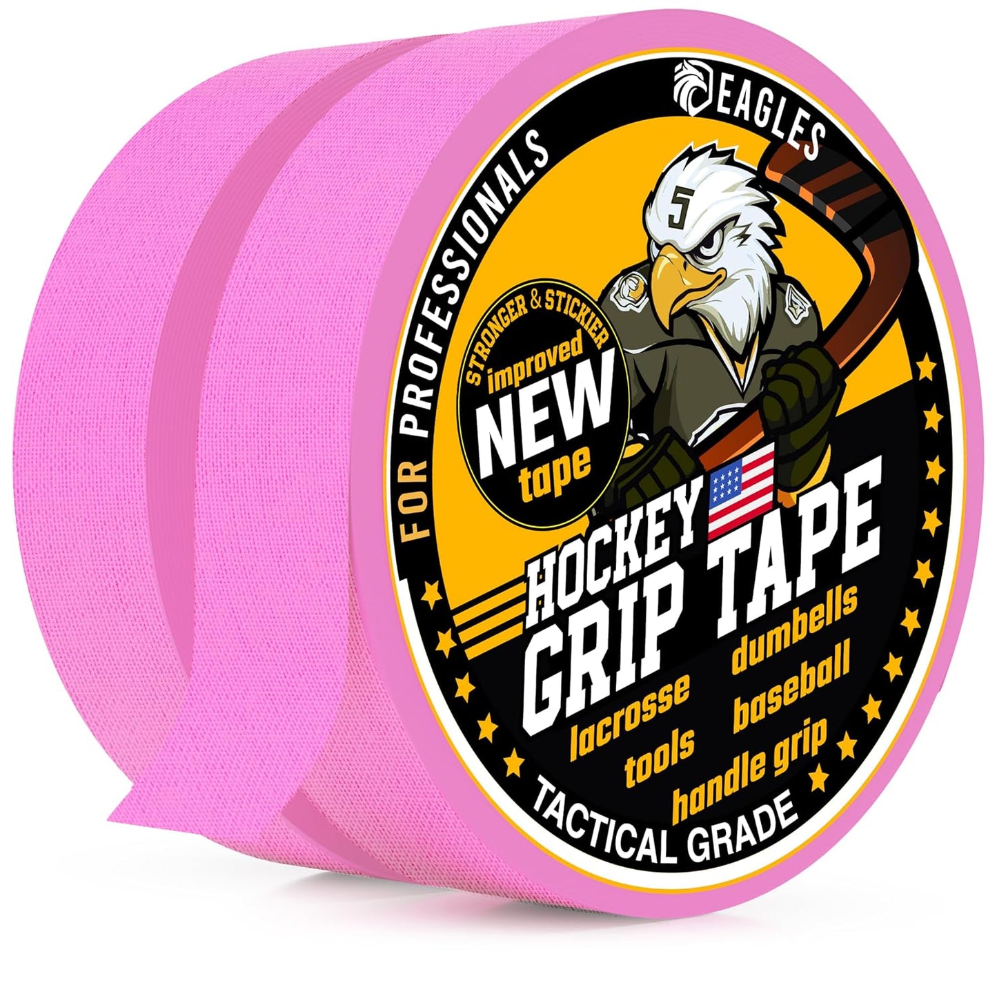 EAGLES Hockey Tape Multipurpose Cloth Tape Roll for Lacrosse Baseball & Softball Bats, Rackets, Pullup Bars, Gardening Tools, Sports Gift Perfect for Wrist, Ankle, Foot, Knee and Hand Taping (Clear)