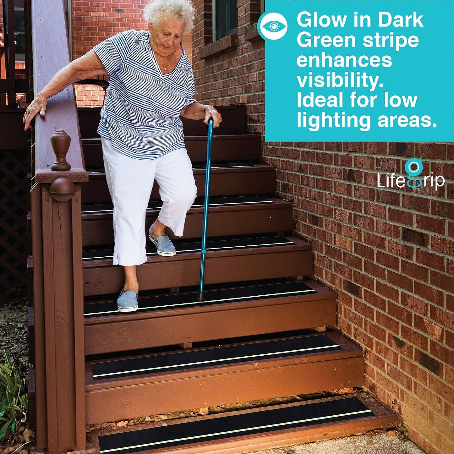 Lifegrip Anti Slip Tape, 4 Inch x 15 Foot Non-Slip Traction Grip Tape for Stairs, Waterproof Stair Treads Grip Non Slip, Non Skid Tape for Steps, Outdoor Black Grip Tape (4" X 15')