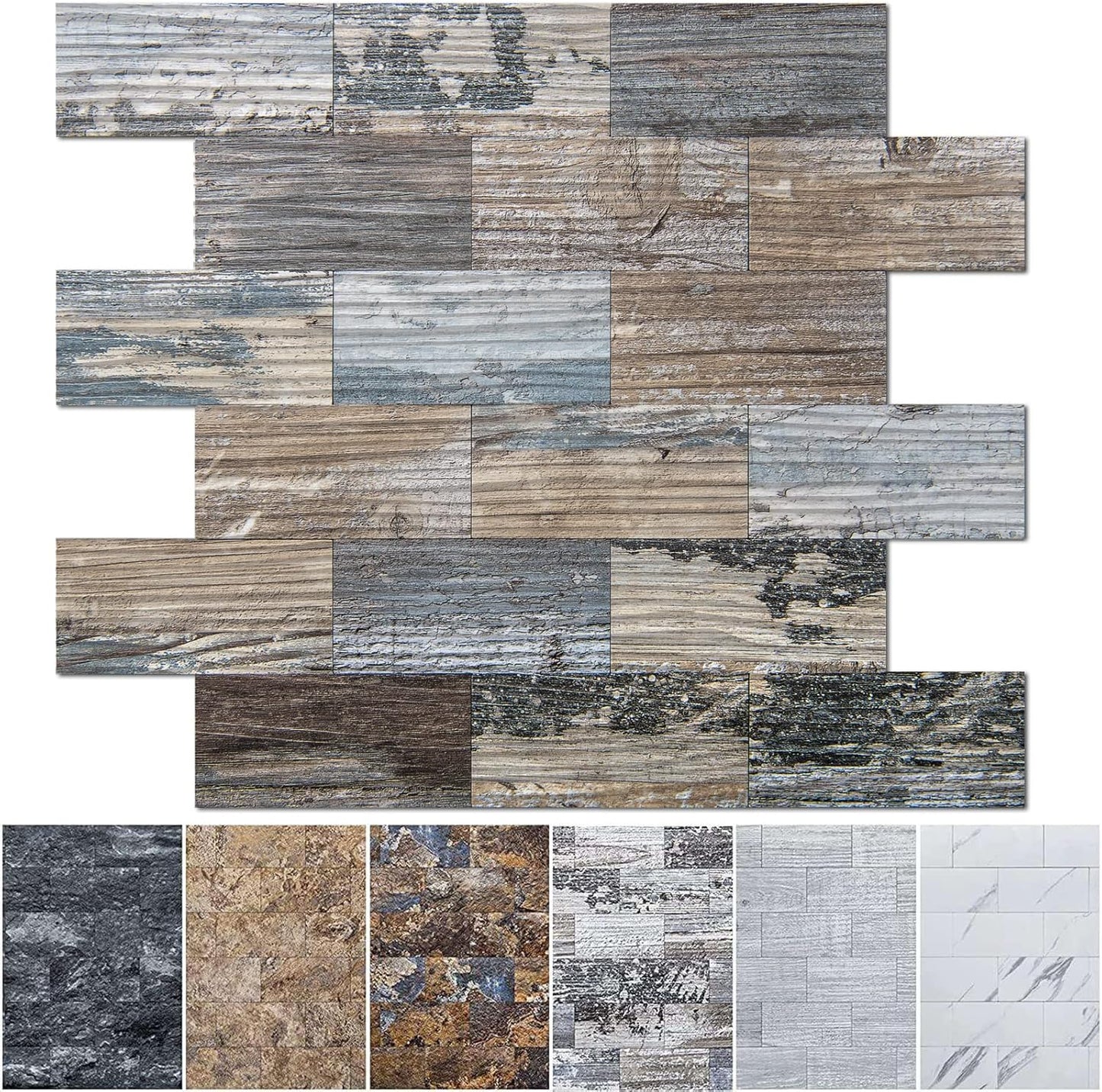 Art3d 10-Pack Peel and Stick Wall Tile for Backsplash, Stick on Stone Tile for Kitchen Bathroom Fireplace Vanitity in Stone Beige