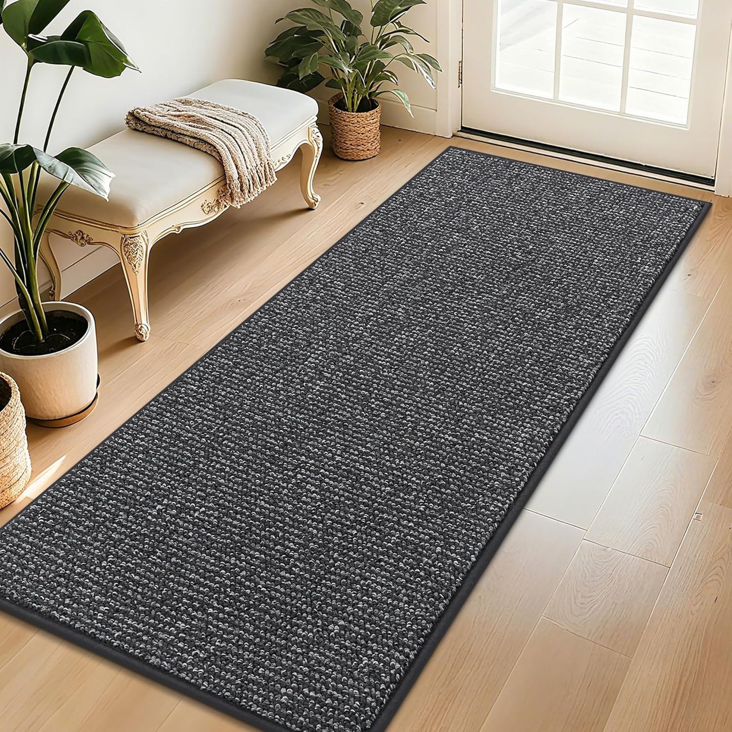 BEQHAUSE Dirt Trapper Door Mat 20" x 32", Non-Slip Washable Doormats Entrance Mat, Dirt Resistant and Absorbent Welcome Mat, Low Profile Floor Mats for Front Back Door and Entryway, Beige