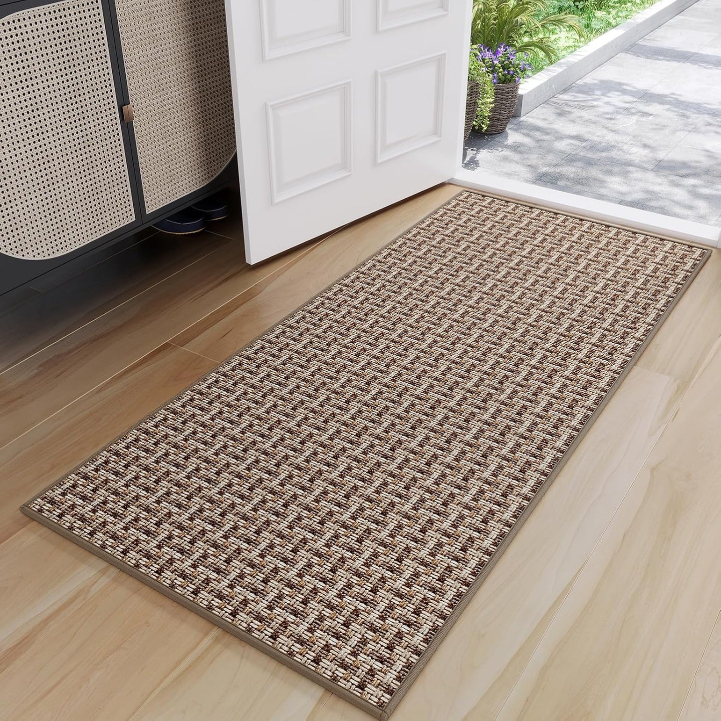 Door Mat 17"x30",Door Mat Indoor Entrance Dirt Resistant and Absorbent Non-Slip Rubber Backing Front Door Mats Washable Low-Profile Indoor Mats for Entryway, Inside Entrance Easy Clean Gray