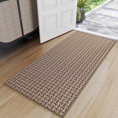 Door Mat 17"x30",Door Mat Indoor Entrance Dirt Resistant and Absorbent Non-Slip Rubber Backing Front Door Mats Washable Low-Profile Indoor Mats for Entryway, Inside Entrance Easy Clean Gray