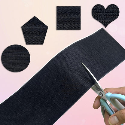 2 Inch x33 Feet Adhesive Hook and Loop Tape,Nylon Heavy Duty Tape Fasteners,Black Double Sided Self Adhesive Interlocking Tape Can Be Used to Fix Screen Window Sofa Cushions Carpet Wall Hanging