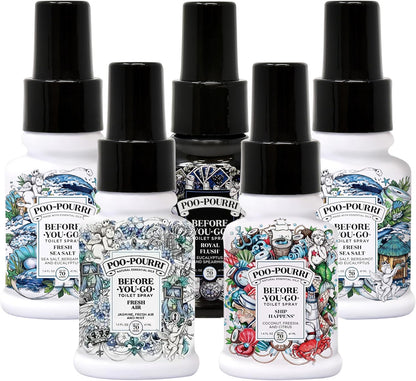 Poo-Pourri Before-You-Go Toilet Spray, Bamboo Rain, 2 Fl Oz, Up to 100 Uses, Bathroom Odor Deodorizer with Essential Oils for Home or Work, Travel Essentials, TSA Approved Size, Bamboo & Fresh Grass