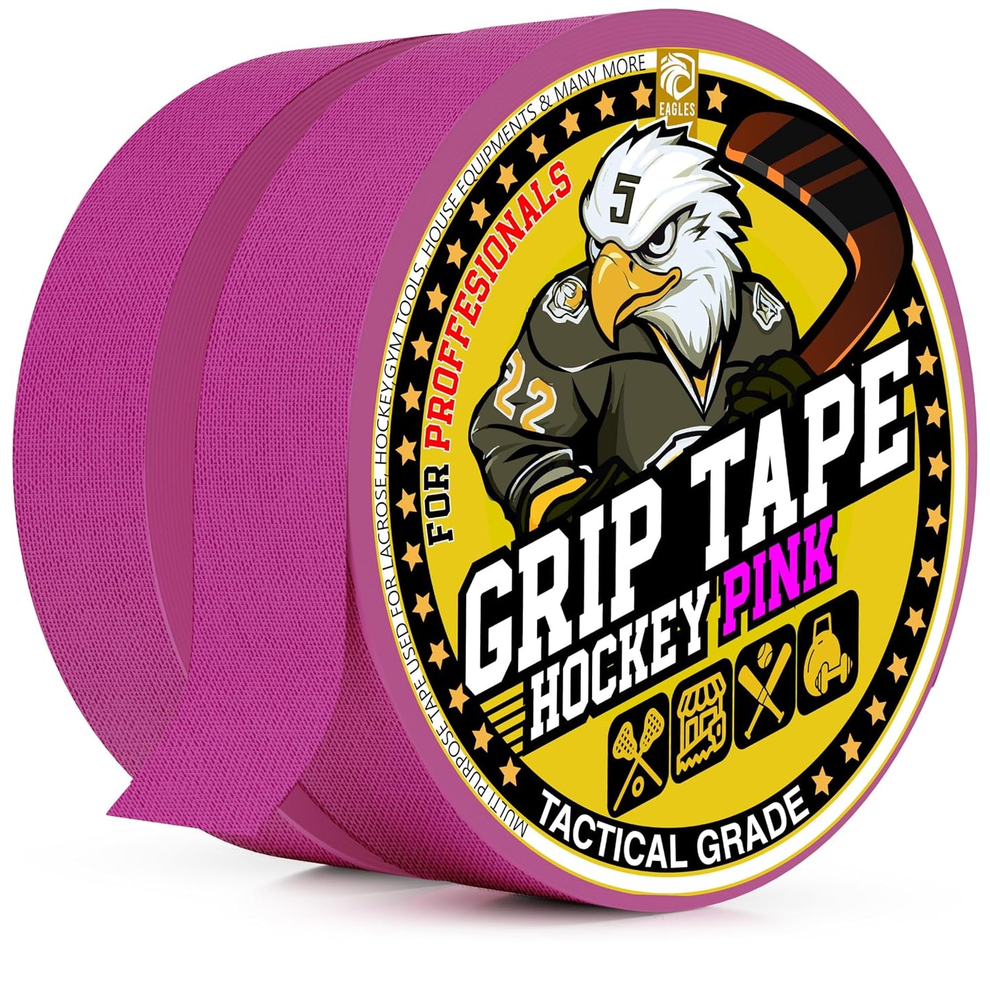 EAGLES Hockey Tape Multipurpose Cloth Tape Roll for Lacrosse Baseball & Softball Bats, Rackets, Pullup Bars, Gardening Tools, Sports Gift Perfect for Wrist, Ankle, Foot, Knee and Hand Taping (Clear)