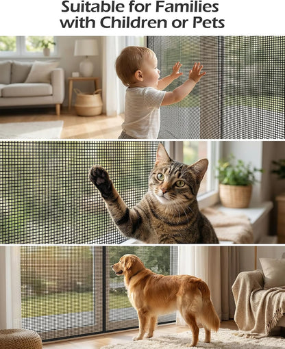 Replacement Window Screen Door Repair Kit - 48"x118" Durable Mesh Screen with Tools - DIY Window/Sliding Door/Porch Screens Replacement for Home, RV & Patio