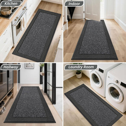 BEQHAUSE Indoor Door Mat 20" x 32", Dirt Trapper Door Mats Non-Slip Entryway Rugs Washable, Resist Dirt Absorbent Welcome Mat, Low Profile Floor Mats for Front Back Door and Entryway, Taupe