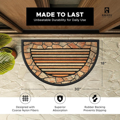 Extra Durable, Superior Absorption, Front Door Mat for Outdoor & Indoor - Welcome Mat for Entryway, Entrance, Patio, Porch - Waterproof, Non-Slip Backing, Coarse Fibers (Scales,17x29)