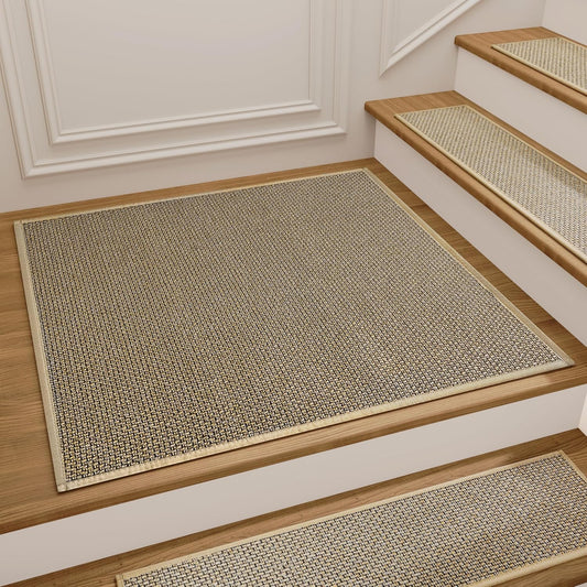 Stair Treads Carpet 4 pcs for Wooden Steps with Non Slip Rubber Backing, 100% Polyester Soft Stairs Resistant Indoor Skid Runner Safety Rugs for Kids Elders and Pets 30" * 8" (Dark Gray)