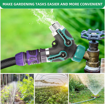 LUCDNC Garden Hose Splitter 2 Way 3/4 Inch Faucet Y Connector With Shut Off Valve,Garden Supplies Water Hose Splitter Adapter For Indoor Outdoor Faucets