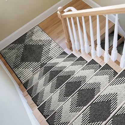 PADOOR 15PC Stair-Treads Non Slip, 3D Peel and Stick Stair Treads for Wooden Steps Indoor, Stair-Carpet Treads Washable Reusable Adhesive Stair-Runner Rugs for Kids and Dogs 8"x30" Brown