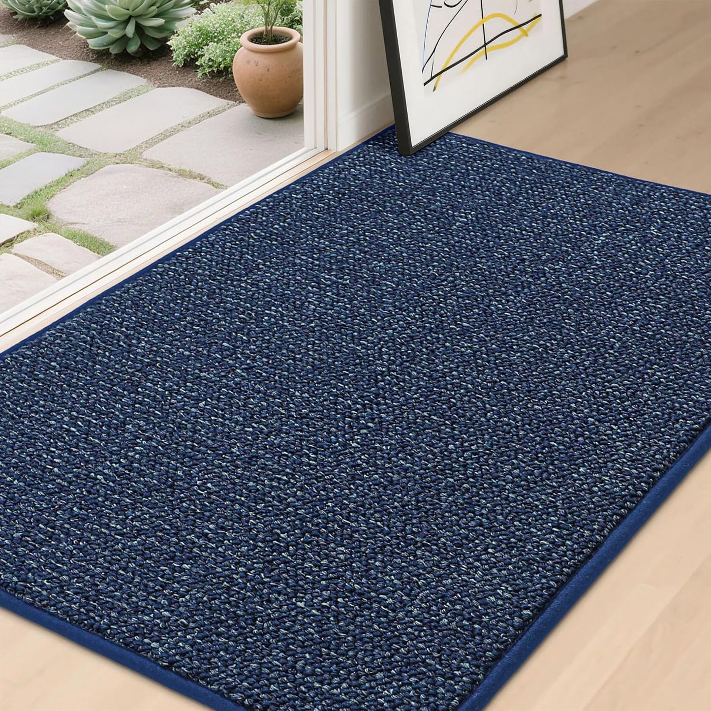 BEQHAUSE Dirt Trapper Door Mat 20" x 32", Non-Slip Washable Doormats Entrance Mat, Dirt Resistant and Absorbent Welcome Mat, Low Profile Floor Mats for Front Back Door and Entryway, Beige