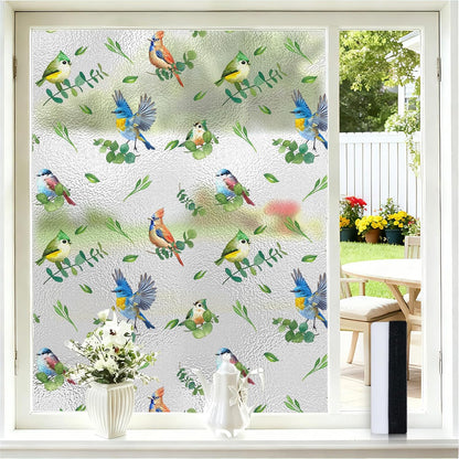 Frosted Window Privacy Film - Brushed Silver Static Cling Glass Film for Bathroom, Day and Night Door Privacy Film Window Cover to Stop Dog Barking, 17.5x78.7 Inch, Pure