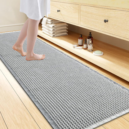 Smiry Waffle Bath Mat 30x20, Extra Soft Absorbent Bathroom Rugs, Non Slip Machine Washable Quick Dry Bath Rugs for Bathroom Floor, Tub, Shower, Home Decor Accessories, Brown