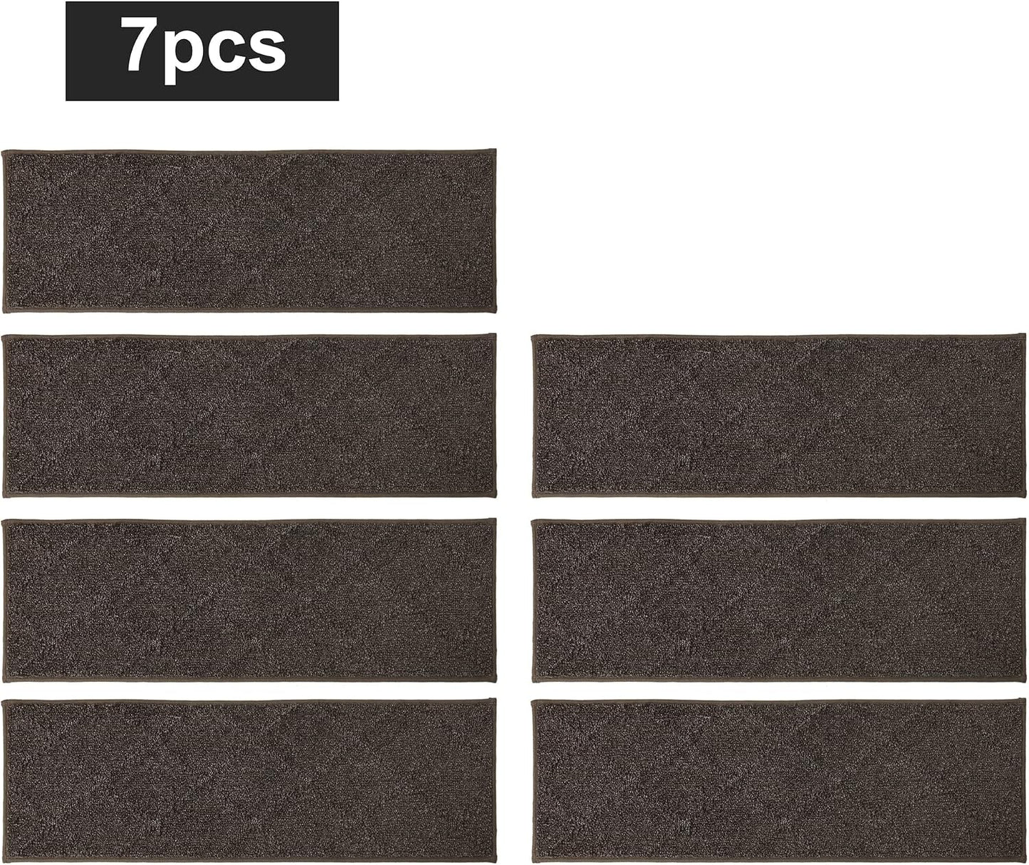 COSY HOMEER Edging Stair Treads Non-Slip Carpet Mat 28inX9in Indoor Stair Runners for Wooden Steps, Edging Stair Rugs for Kids and Dogs, 100% Polyester TPE Backing(4pc, Beige)