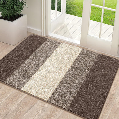 Kitinjoy Indoor Outdoor Door Mat, 32x20 Non-Slip Absorbent Dirt Trapper, Low-Profile Washable Inside Entrance Front Floor Mat, Sturdy Soft Entry Doormats for Entryway, Grey