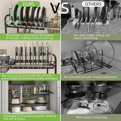 NETEL Under Sink Organizers and Storage, 2 Tier Expandable Under Cabinet Organizer Shelf with 4 Baskets and 4 Panels, Expandable Shelf for Cupboard, Kitchen, Bathroom, Shoe Storage Rack