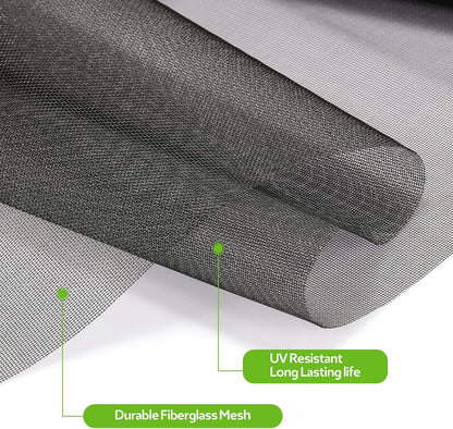 FLYZZZ Windows Screen Door Repair Kit Fiberglass Mesh 48''x118''(0.161"Spline) Black Window Screen Repair Kit Replacement Mesh Tool for Patio Screen Sliding Door Screen