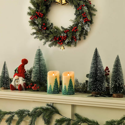 White Flameless Candles Set of 3 (3"x3") Battery Operated LED Pillar Candles with Remote and Timer, Real Wax Flickering Candles for Fireplace Bedroom Living Room Home Decor and Indoor Use