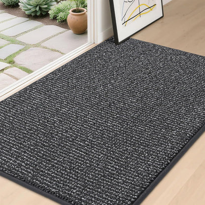 BEQHAUSE Dirt Trapper Door Mat 20" x 32", Non-Slip Washable Doormats Entrance Mat, Dirt Resistant and Absorbent Welcome Mat, Low Profile Floor Mats for Front Back Door and Entryway, Beige