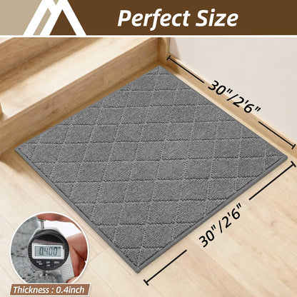 COSY HOMEER Edging Stair Treads Non-Slip Carpet Mat 28inX9in Indoor Stair Runners for Wooden Steps, Edging Stair Rugs for Kids and Dogs, 100% Polyester TPE Backing(4pc, Beige)