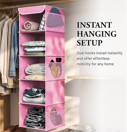 Simple Houseware 6 Shelf Hanging Closet Organizer, Gray