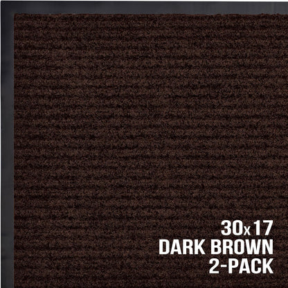 Sierra Concepts Front Door Mat Welcome Floor Mats - Entryway Indoor Outdoor Entrance Doormat, Patio, Porch, Muddy Shoe, Inside Outside Low Profile, 30x17 inches, 2-Pack Gray