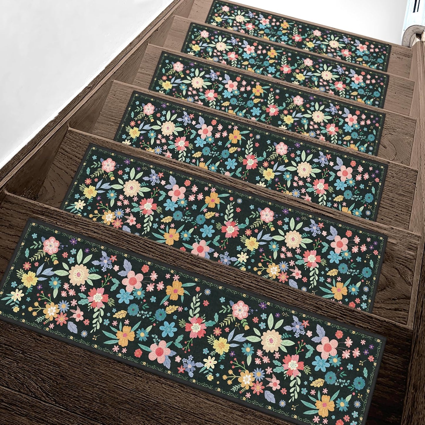 sarben Non Slip Stair Treads for Wooden Steps 15PCS - 8"x30" Indoor Safety Carpet, Edging Mats with TPE Adhesive Backing, Pet and Elderly Friendly Stair Rugs (Taupe) - Colors B