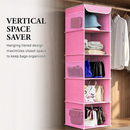 Simple Houseware 6 Shelf Hanging Closet Organizer, Gray