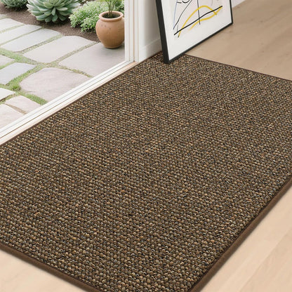 BEQHAUSE Dirt Trapper Door Mat 20" x 32", Non-Slip Washable Doormats Entrance Mat, Dirt Resistant and Absorbent Welcome Mat, Low Profile Floor Mats for Front Back Door and Entryway, Beige