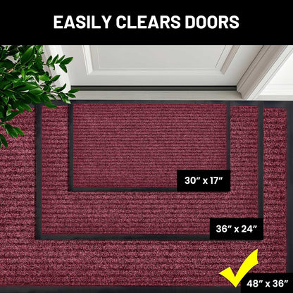 Sierra Concepts Front Door Mat Welcome Floor Mats - Entryway Indoor Outdoor Entrance Doormat, Patio, Porch, Muddy Shoe, Inside Outside Low Profile, 30x17 inches, 2-Pack Gray