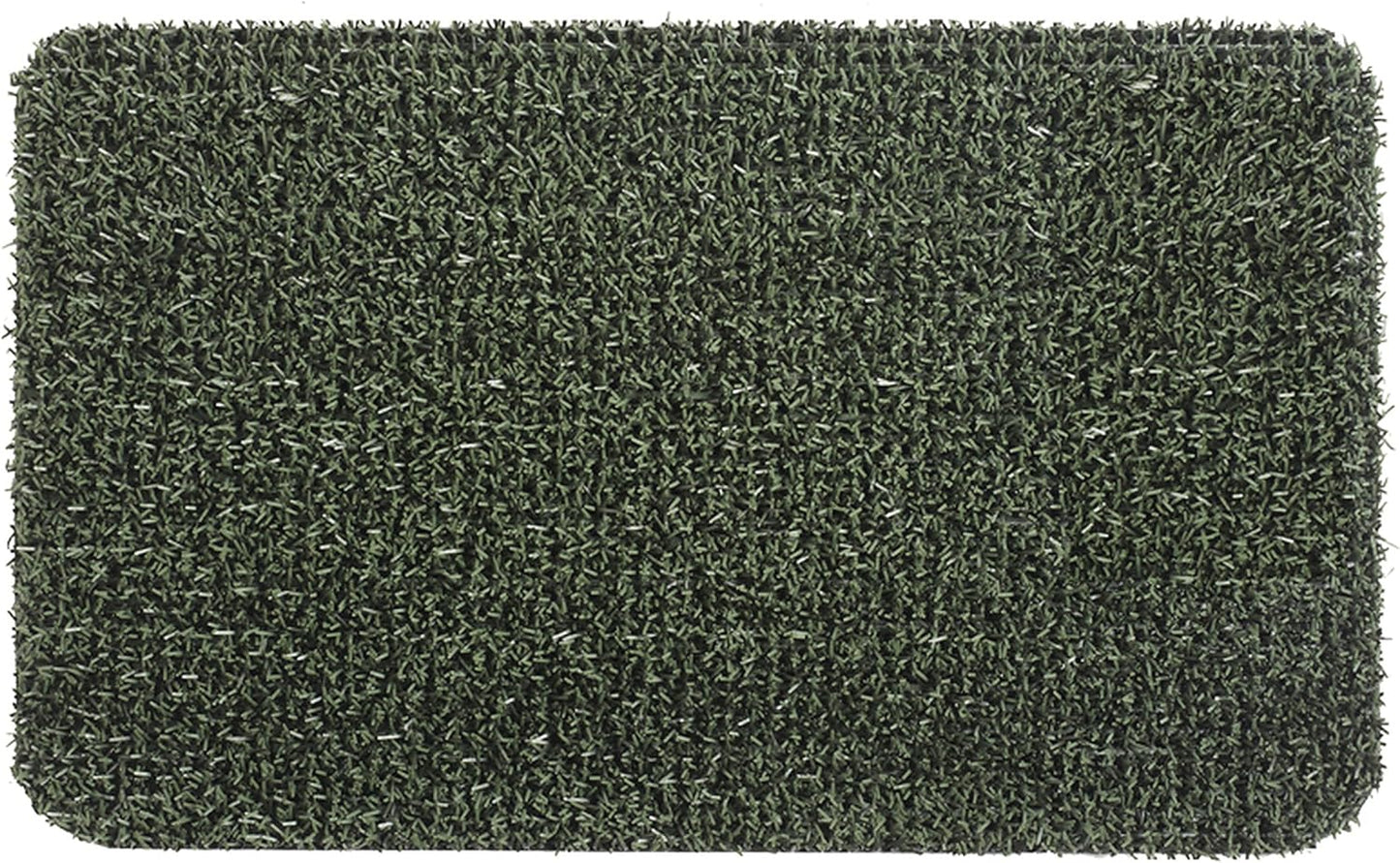 GrassWorx Clean Machine Flair Doormat, 18" x 30", Evergreen (10372030)