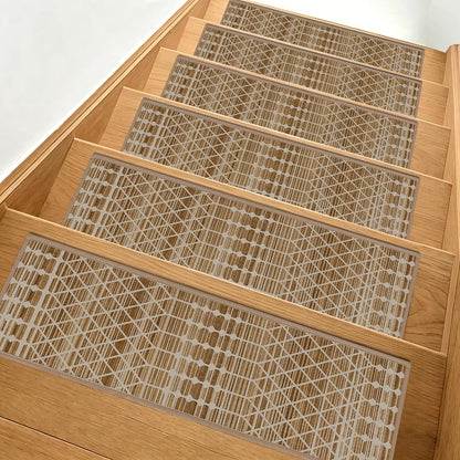 Non-Slip Carpet Stair Treads 15PCS, 8"x30" Peel and Stick Stair Runner for Wooden Steps Indoor, Washable Reusable Adhesive Backing, Pet-Friendly Safety Mats for Kids, Elders, Dogs