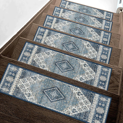 sarben Non Slip Stair Treads for Wooden Steps 15PCS - 8"x30" Indoor Safety Carpet, Edging Mats with TPE Adhesive Backing, Pet and Elderly Friendly Stair Rugs (Taupe) - Colors A