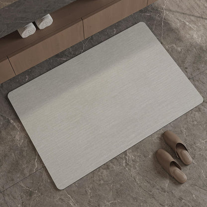 Mecko Bath Mat Rug, Rubber Non-Slip Quick Dry Absorbent Thin Bathroom Rugs Fit Under Door Bathroom Floor Mats-Shower Rug for in Front of Bathtub, Sink, Shower Room(Light Grey,16"x24")
