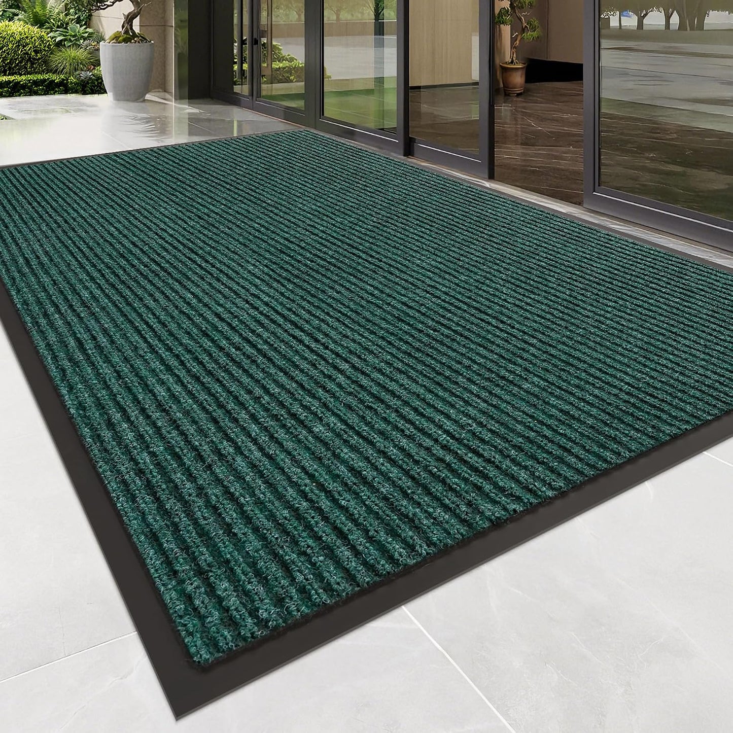 100pointONE Durable Front Door Mat, Heavy Duty Indoor Outdoor Doormat, 48” x 36” Low Profile Outdoor Mats for Home Entrance, Stain and Fade Resistant Shoe Scraper Mat, Ideal for High Traffic Area