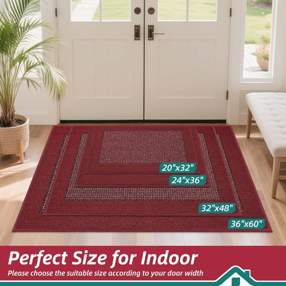 BEQHAUSE Indoor Door Mat 20" x 32", Dirt Trapper Door Mats Non-Slip Entryway Rugs Washable, Resist Dirt Absorbent Welcome Mat, Low Profile Floor Mats for Front Back Door and Entryway, Taupe