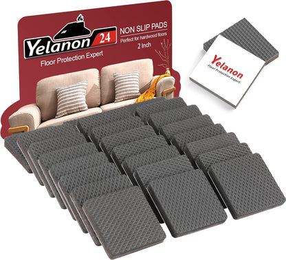Yelanon Non Slip Furniture Pads -56 pcs（1+2）” Furniture Grippers, Non Skid Furniture Legs,Self Adhesive Rubber Furniture Feet, Anti Slide Furniture Hardwood Floor Protector for Keep Couch Stoppers