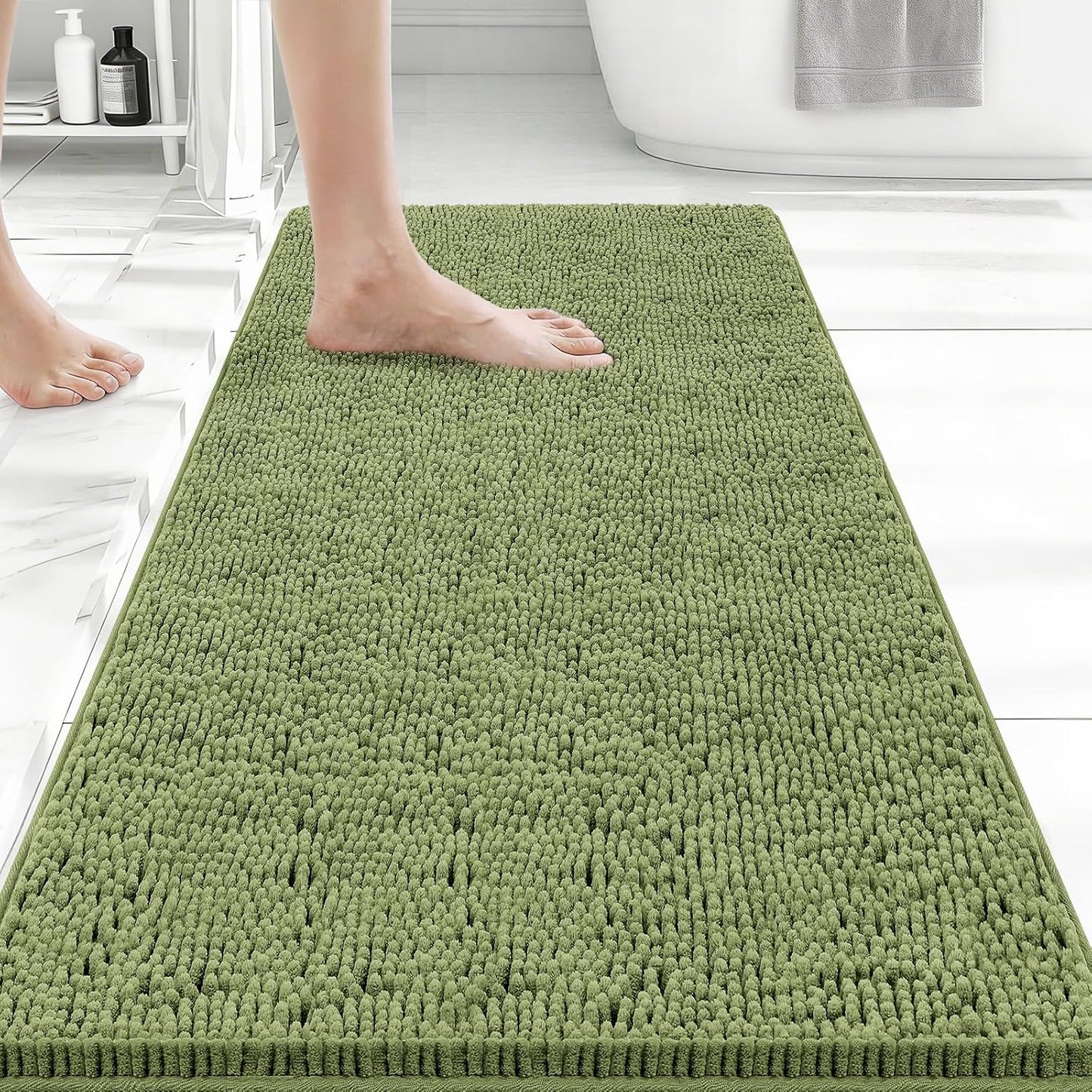 Bcoimo Bathroom Rugs 24x17, Bath Mats for Bathroom Non Slip with Rubber Backing,High Absorbent Microfiber Bath Rugs Quick Drying, Machine Washable, Durable Decor
